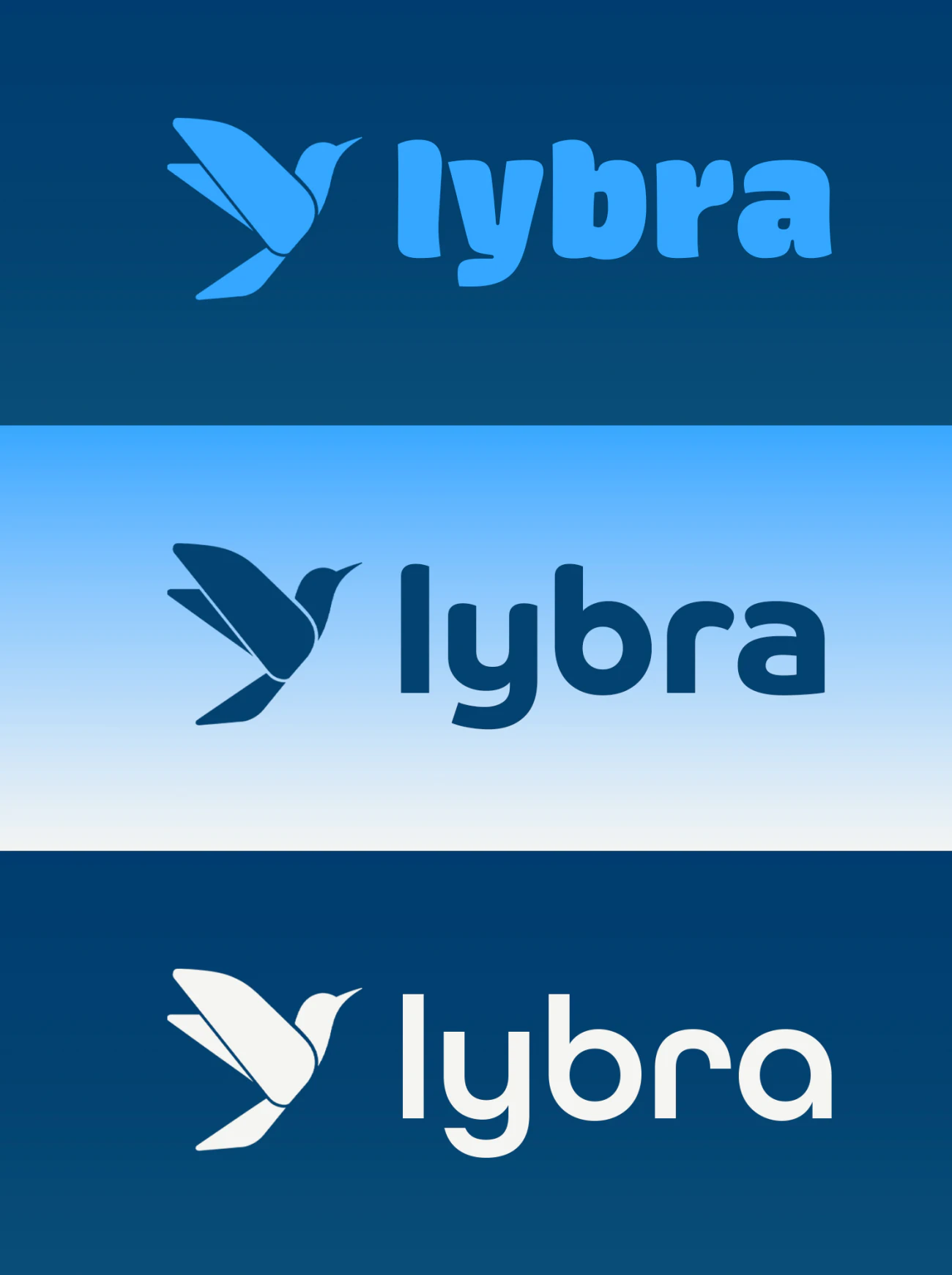 Nuancier Lybra : bleu nuit, bleu ciel, vert